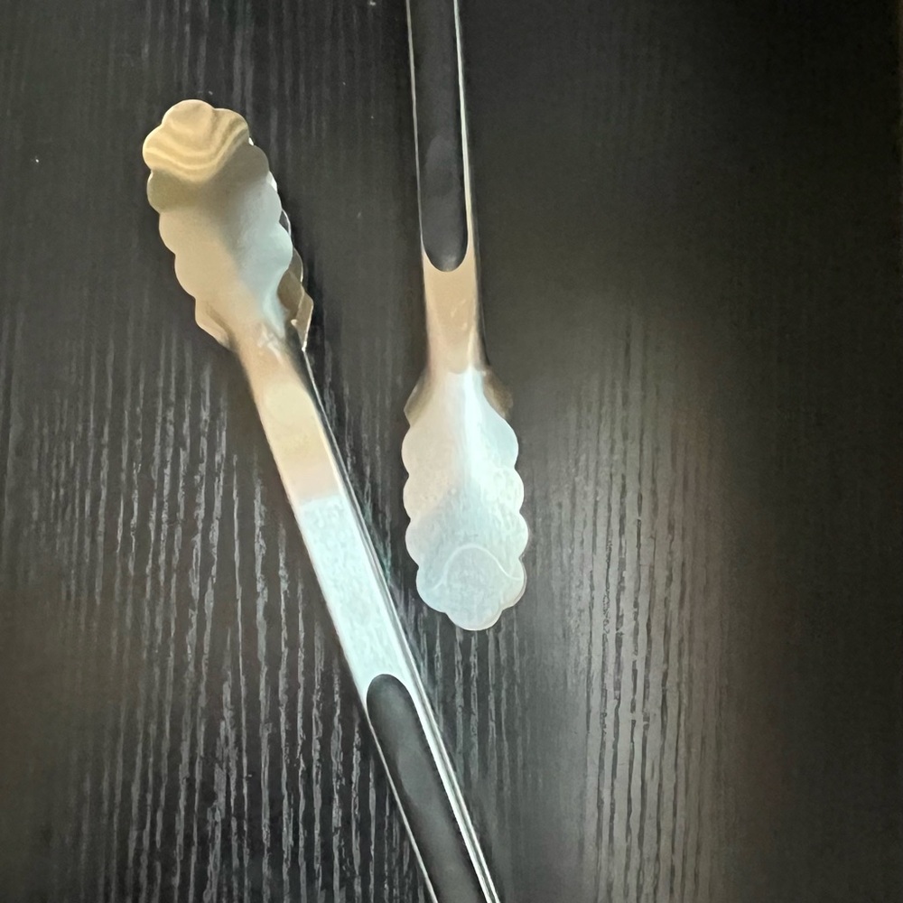Sleek Silver Kitchen Tongs